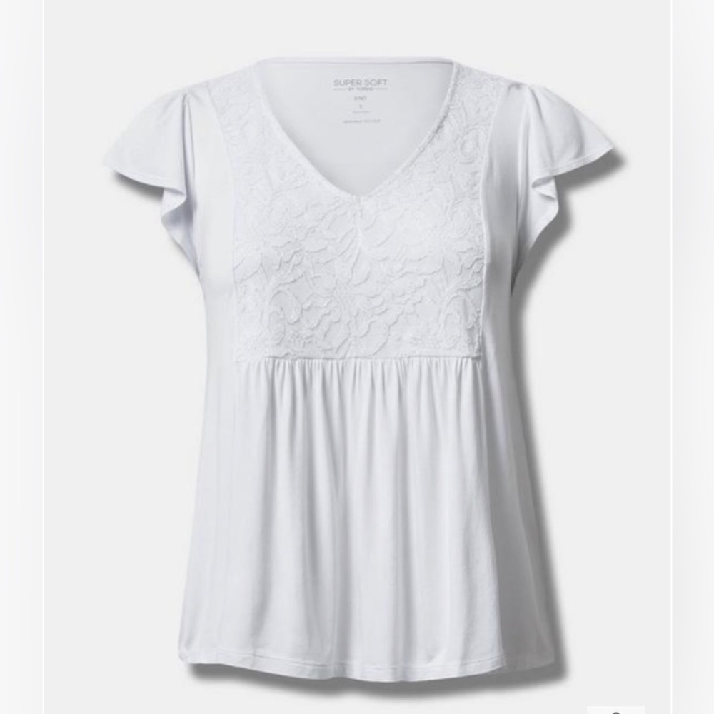 Torrid Super Soft V-Neck Ruffle Tee Size 0 ( Large ) - Picture 4 of 4